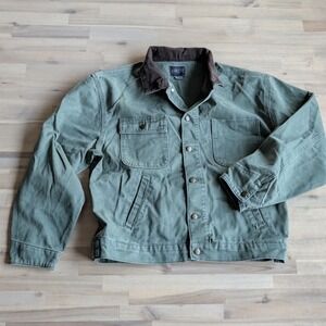 Valor Collective Olive Green Cotton Canvas Work Jacket Corduroy Collar Men's Med